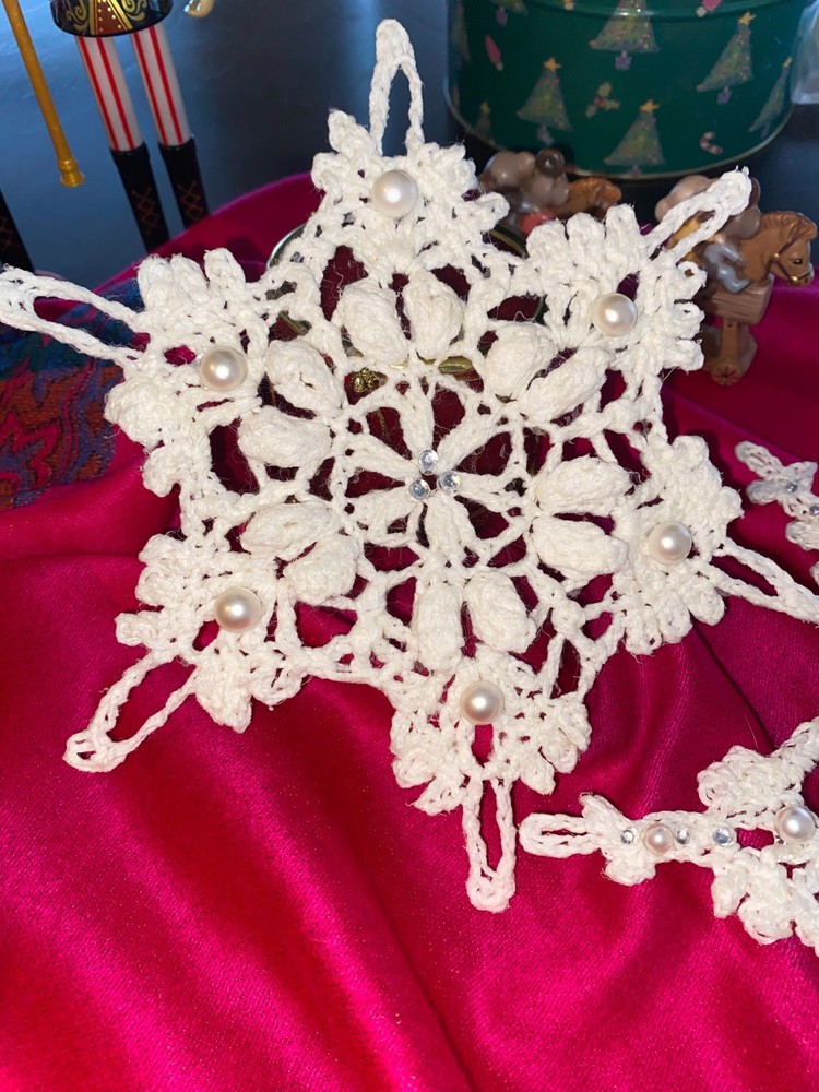 Handmade crochet snowflake