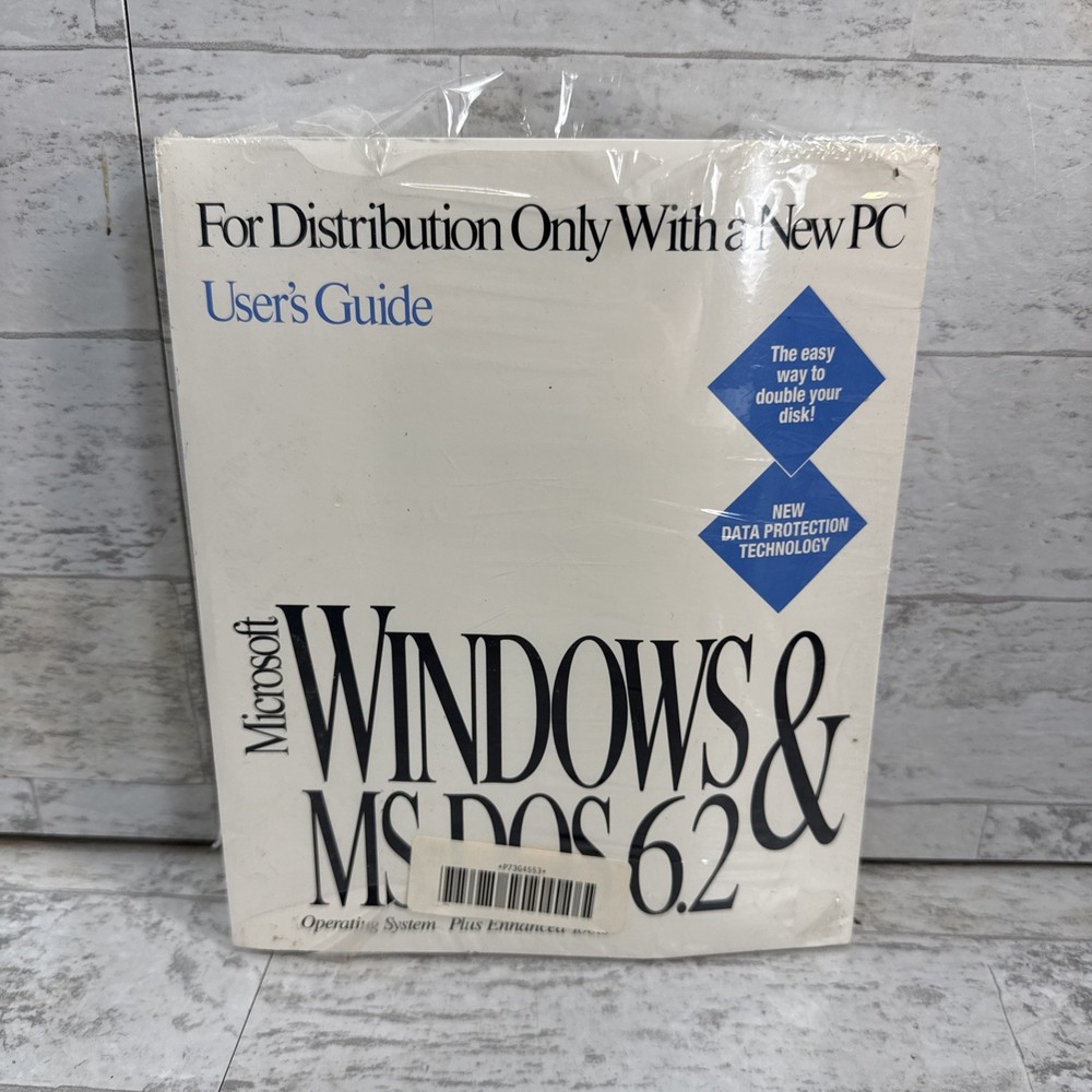 Vintage Microsoft Windows & MS-DOS 6.2 User Guide Sealed Manual Certificate PC