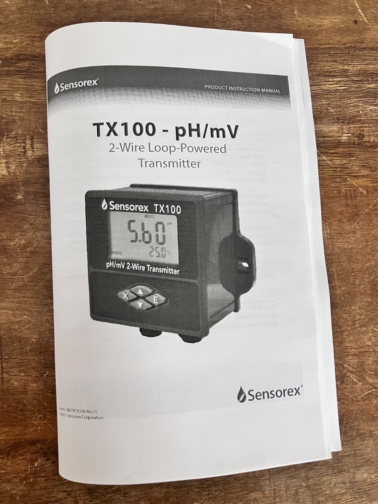 Sensorex pH/mV TX100 2-Wire Loop-Powered Transmitter