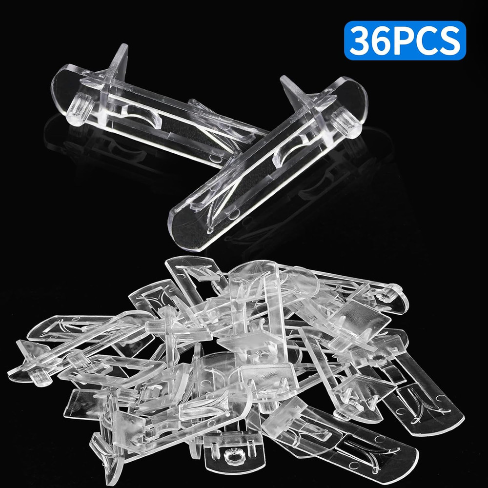 36 Pcs Plastic Locking Shelf Pins, Cabinet Clips Locking Support Pegs, Fits 7...