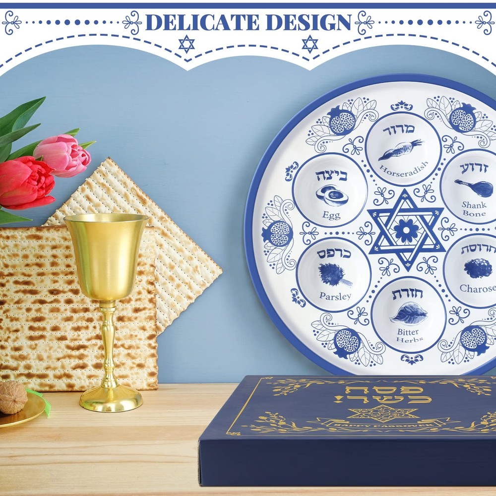 Passover Ceramic Elegant Seder Plate 12 Inch one size, Style