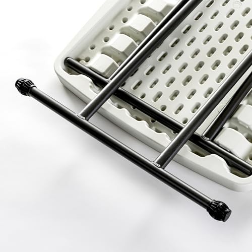 Small Camping Personal Folding Heavy Duty Utility Adjustable Table Platinum