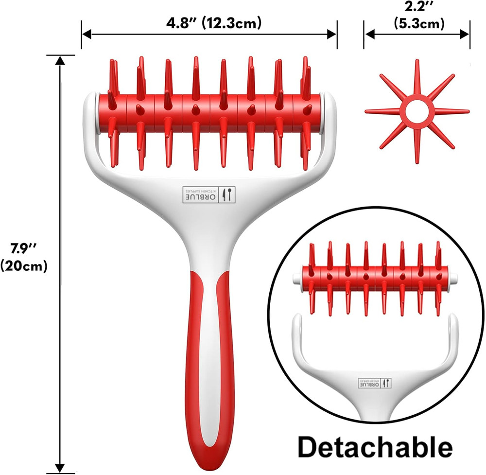 Pizza Dough Docker, Pastry Roller with Spikes, Pizza Docking Tool for Home & Com