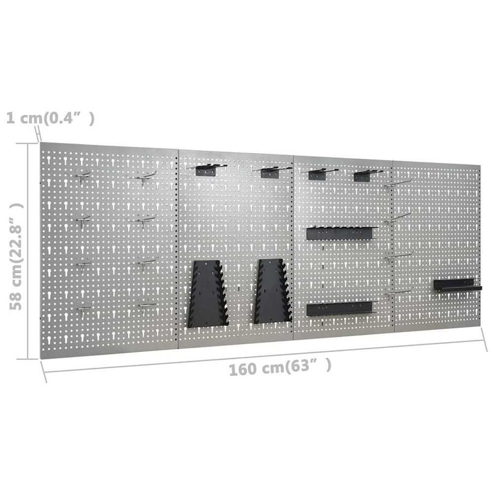 Bowery Hill Four Wall Panels and Two Cabinets Workbench in Black