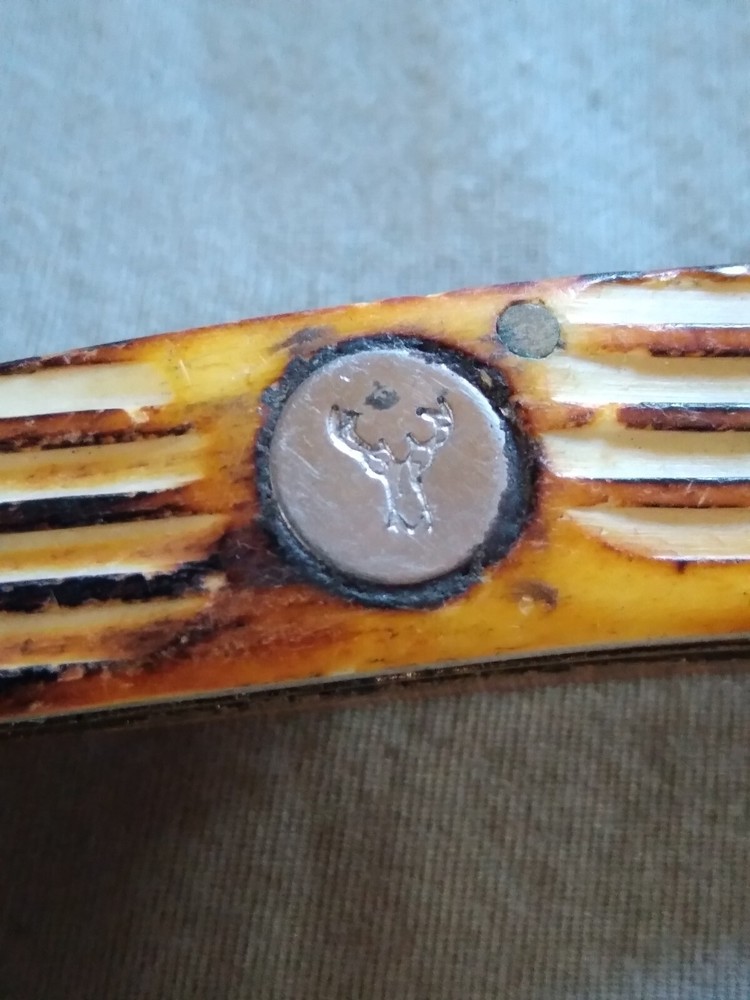 Vintage Pakistan Made Bone Handle Pocket Knife.