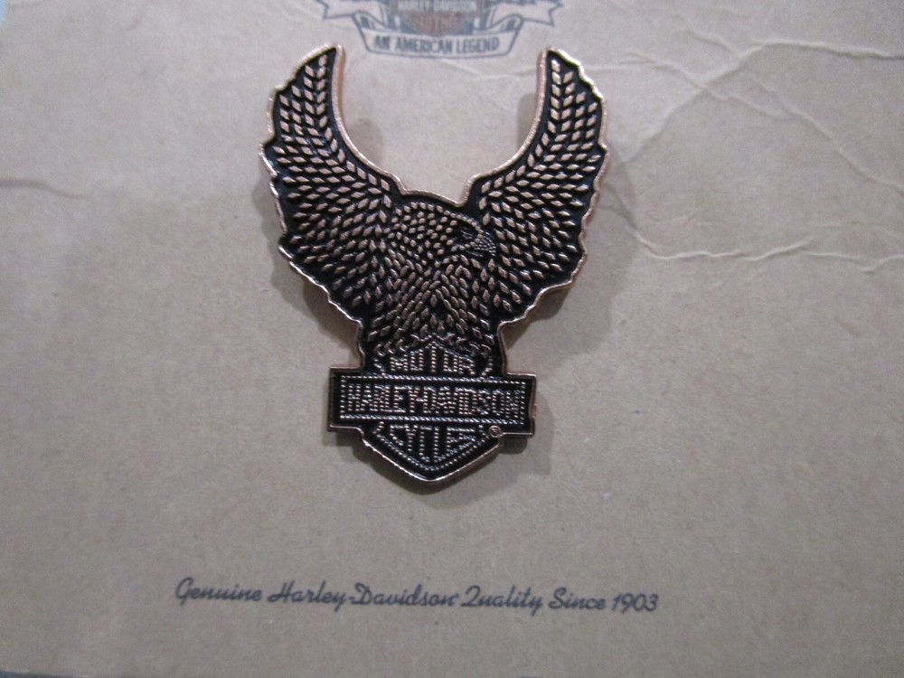 Harley-Davison Motor Cycles Copper Studded Eagle Lapel Pin #992T