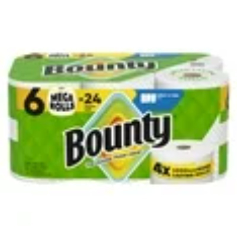 Bounty Paper Towels Select-A-Size White, 6 Mega Rolls, 164 Sheets per Roll