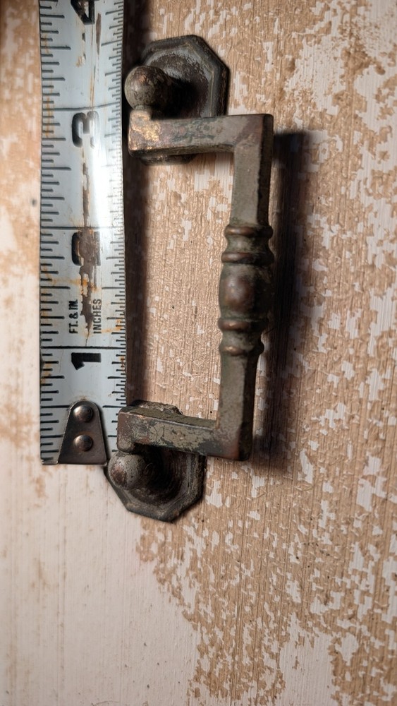 8) Brass Vintage Drawer Pull 3"centers Handle Mid-Century Dresser Pulls Hardware
