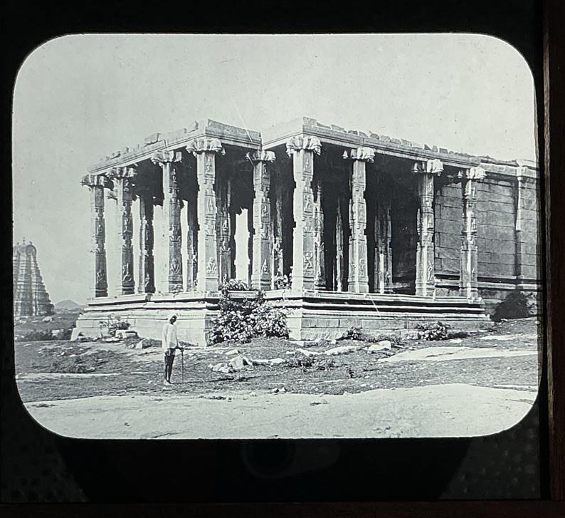 Vintage Magic Lantern Slide, A STONE TEMPLE, INDIA. c1920s