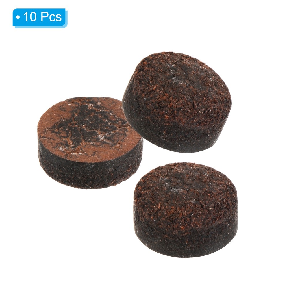 10Pcs 12mm Billiard Pool Cue Tips Snooker Pool Stick Replacement Tips, Brown