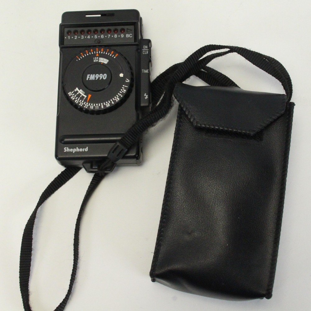 Shepherd FM990 Electronic Flash Exposure Meter With Case TESTED WORKING