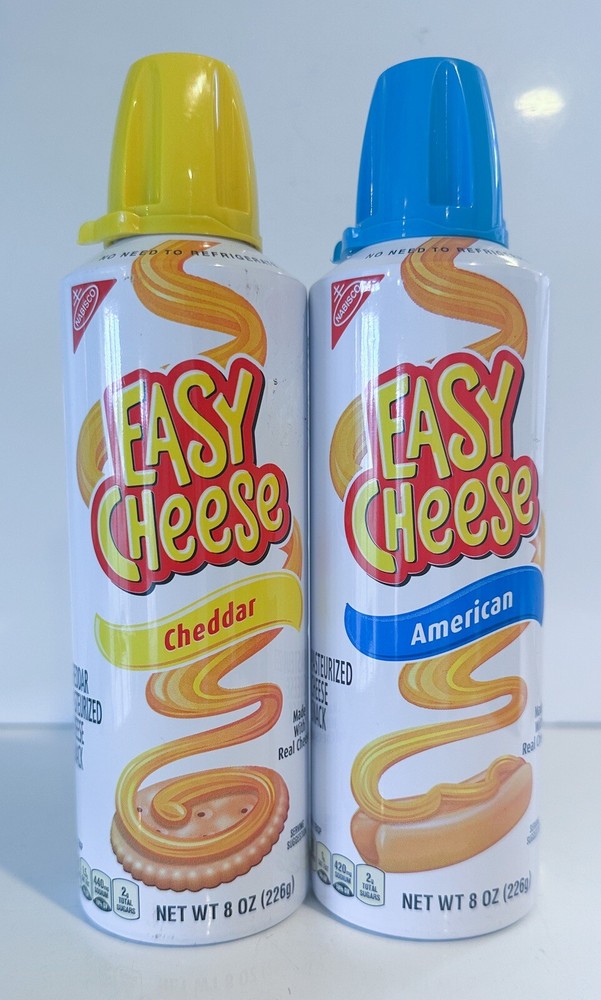 NABISCO CHEDDAR & AMERICAN EASY CHEESE SNACK 2 BOTTLES