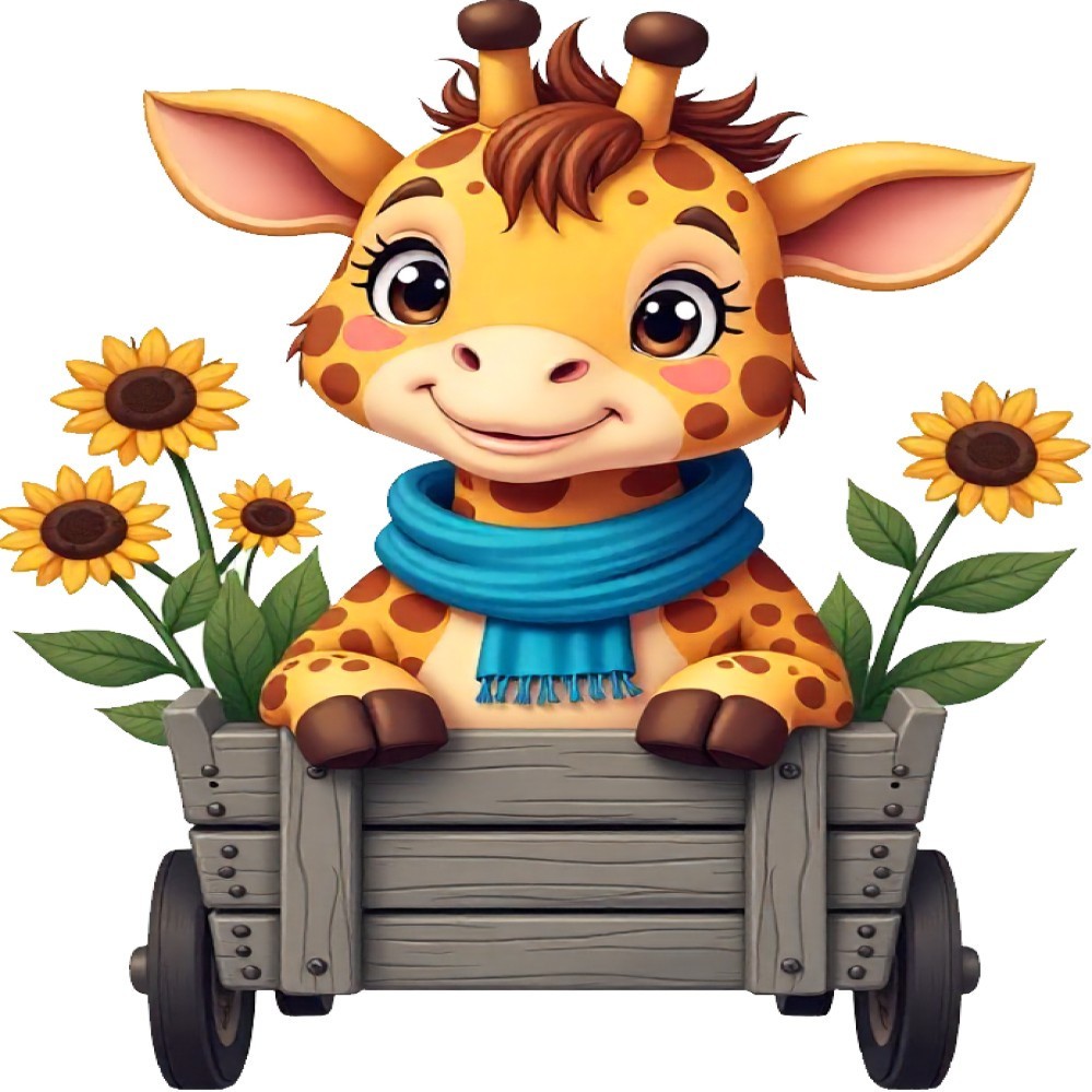 30 Custom Giraffe & Sunflowers Personalized Address Labels