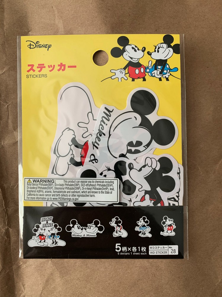 Daiso Disney Mickey Minnie Mouse Stickers Decals, 5pc, NEW