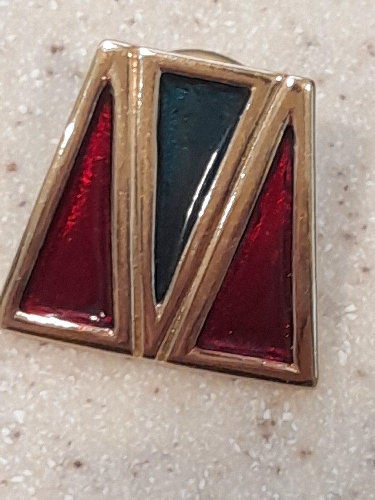 Vintage Evoke Triangle Gold Tone Pierced Earrings SIGNED