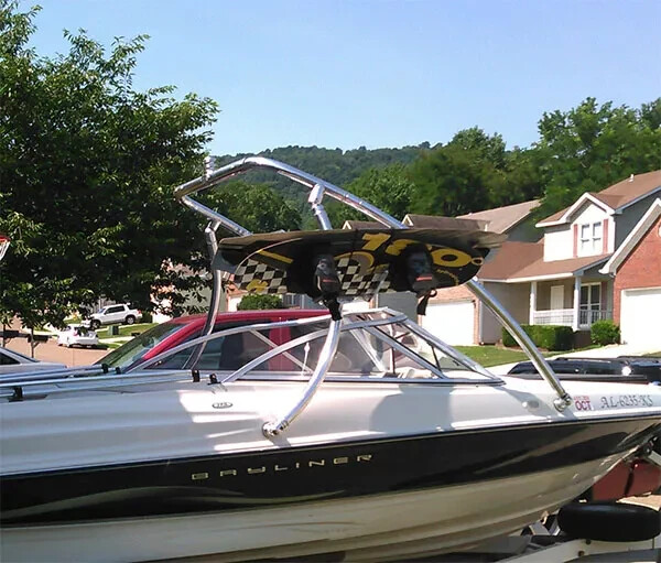 Advancer Wakeboard Tower + Flat Grey Canopy Tower Bimini+ Bimini Rack 5Yrs Wty