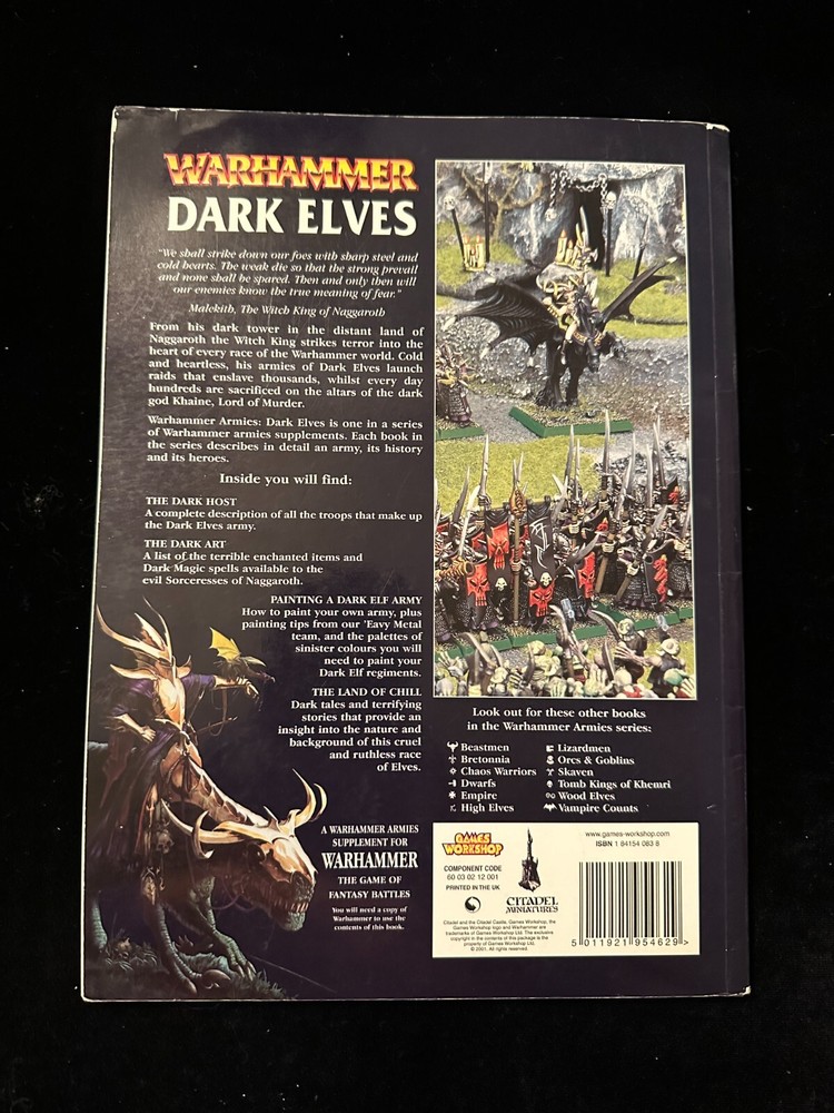 Games Workshop Warhammer Dark Elves Rulebook Supplement Codex Old World Lot