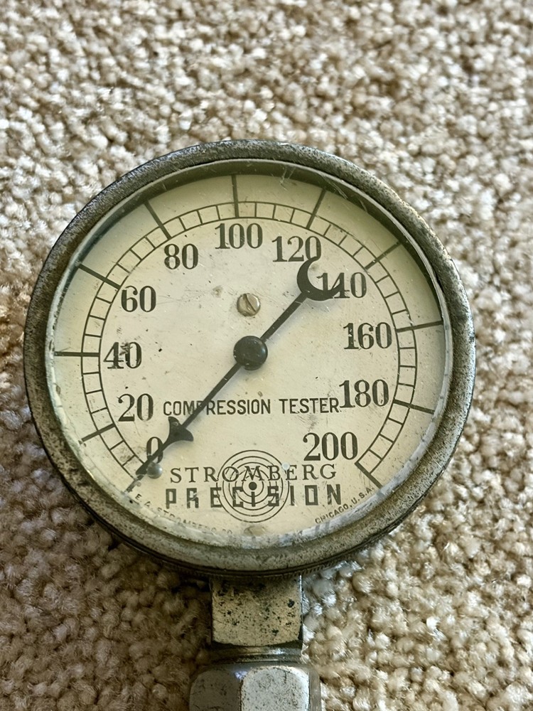 VINTAGE PISTON RINGS 200 MAX PSI COMPRESSION TESTER STROMBERG Precision