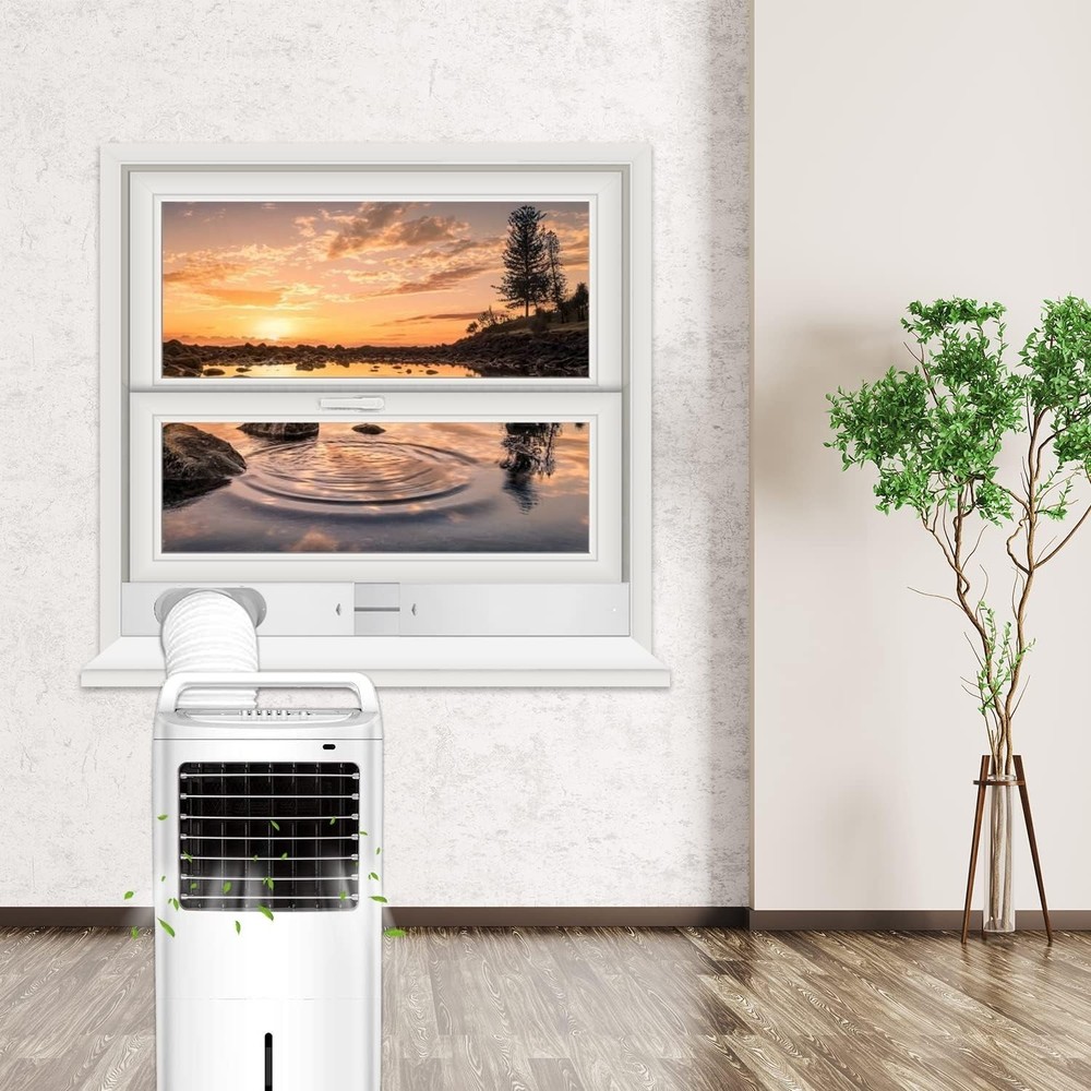 Portable AC Window Vent Kit with 5.9” Exhaust Hose Universal Window Seal Kit