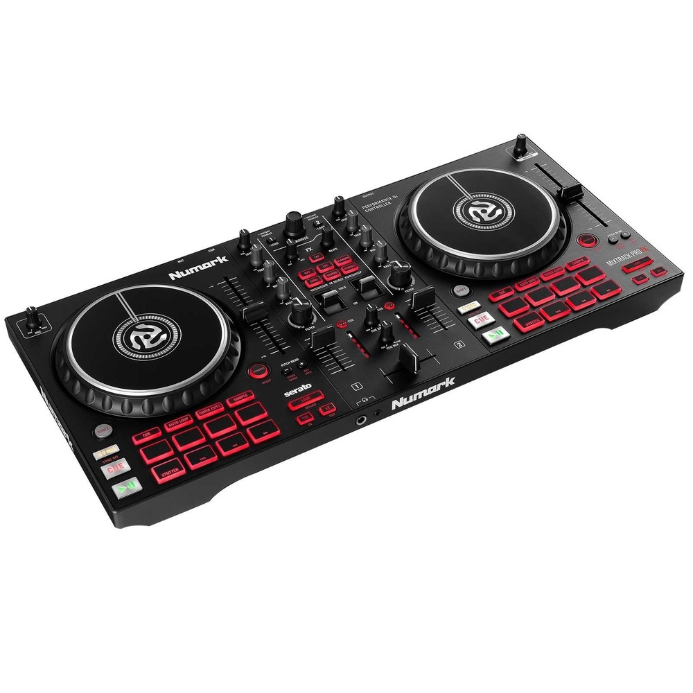 Numark Mixtrack Pro FX Effects 2-Deck Serato DJ Controller, 12" PA Speakers Pack