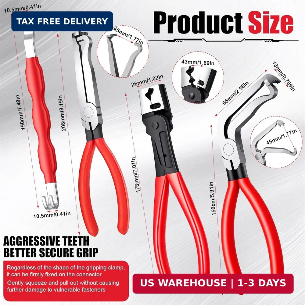 Electrical Disconnect Pliers Connector Separator Terminal Plug Removal Tool Kit