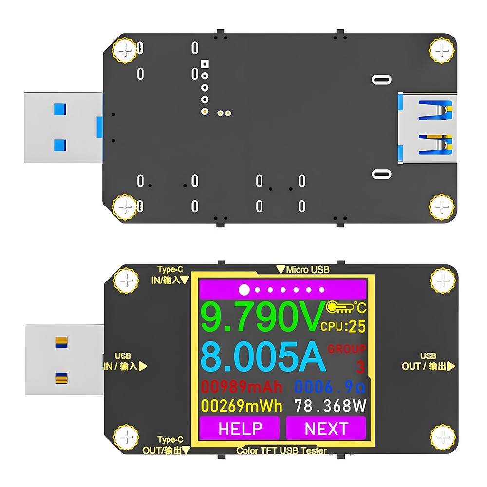 USB 3.0 Tester PD Type-C LCD Digital Voltmeter Ammeter Volt Trigger Durable Tool