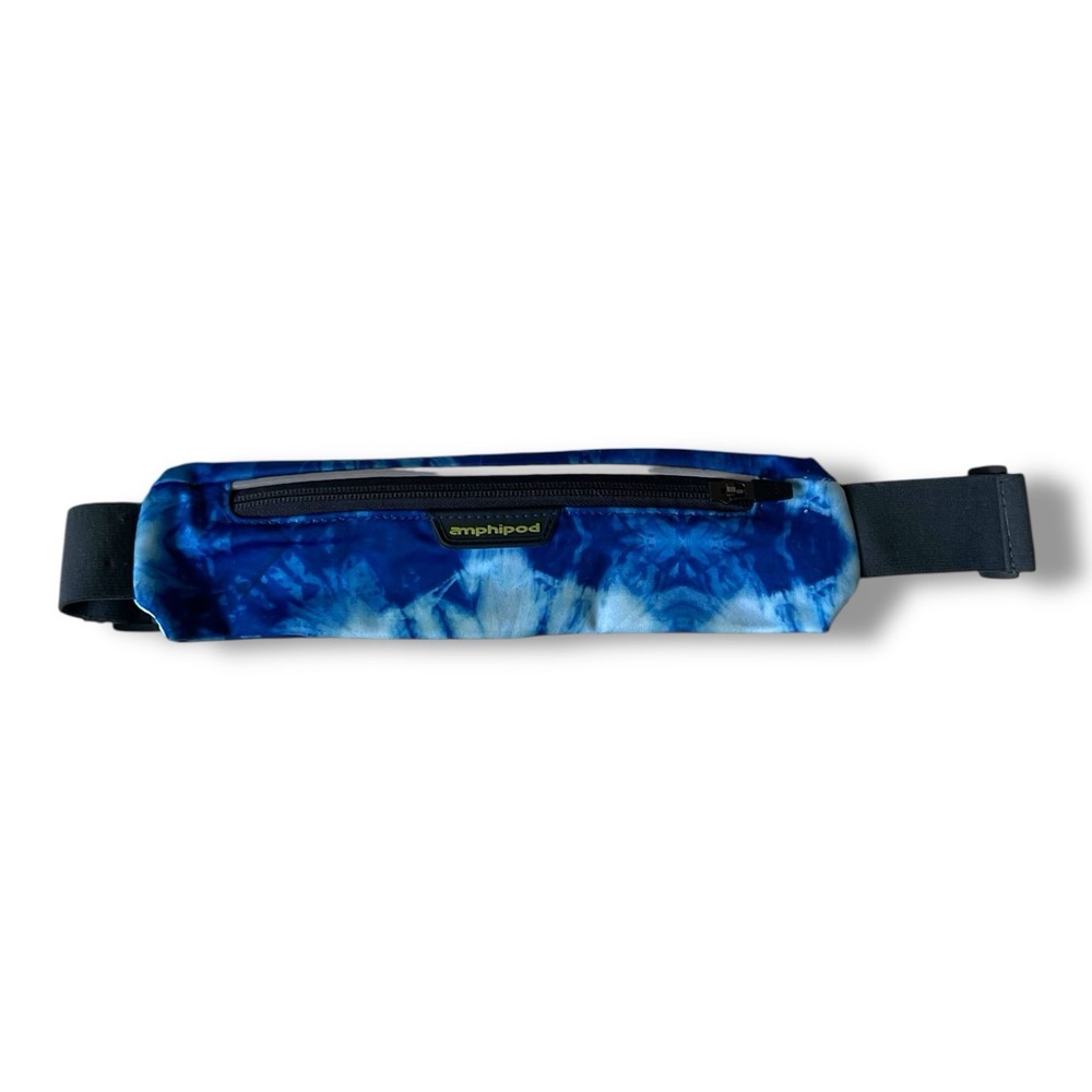 Amphipod Airflow MicroStretch Lightweight Running Belt Blue Tie Dye Pattern