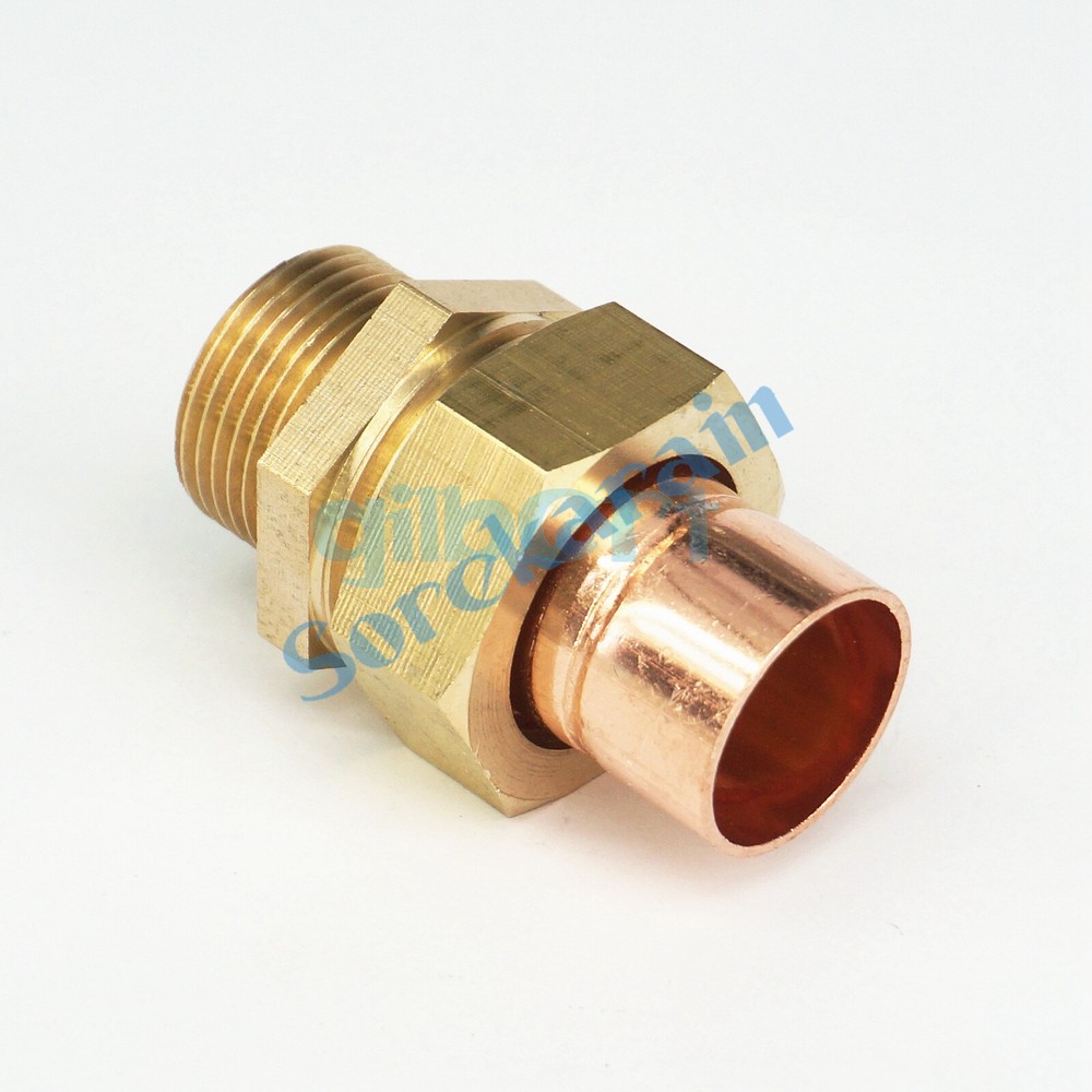 3/4" BSP Male x 22mm Weld I.D Brass Socket Union To Copper End Feed Pipe Fitting