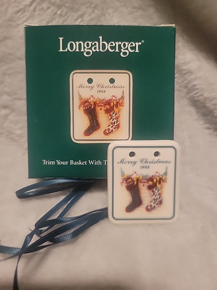 Longaberger Basket Tie On 1998 Merry Christmas