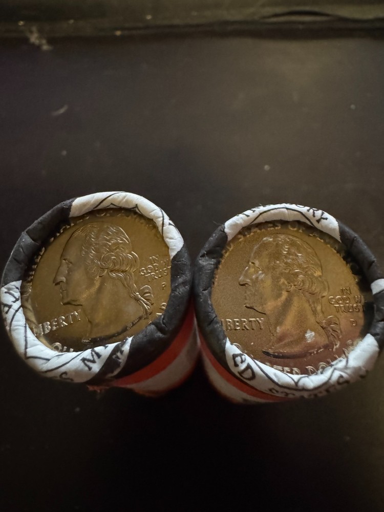2008 Oklahoma State Quarter Roll Set P & D w/ U.S. Mint Box 2 Rolls