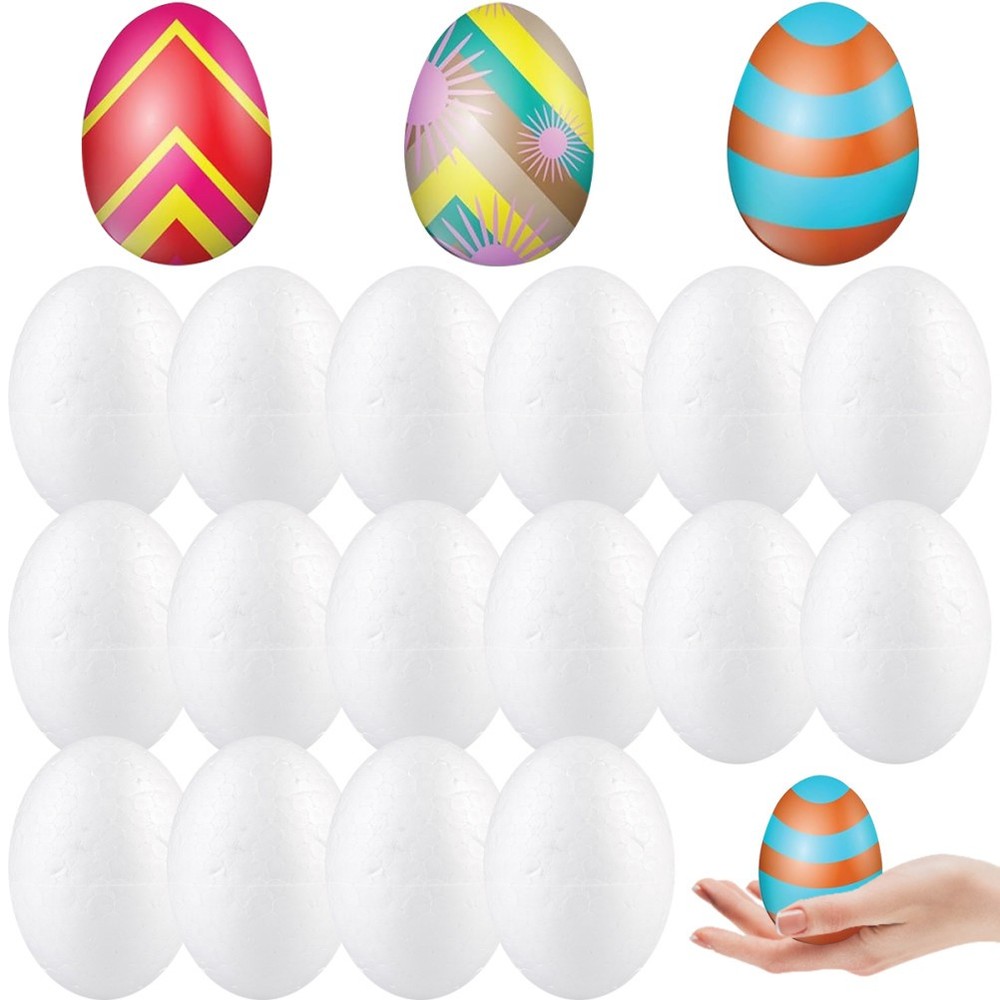 50pcs 6cm Polystyrene Eggs for Easter DIY Craft Projects and Decor
