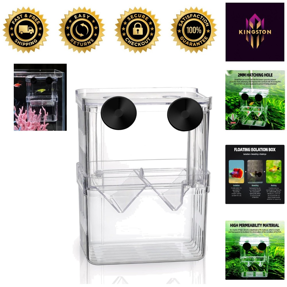 Space-Saving Aquarium Hatchery Breeding Box for Guppy, Shrimp, and Clownfish