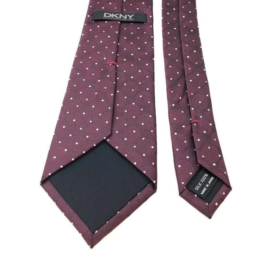 DKNY Tie Dot Round Pattern Fine Purple White