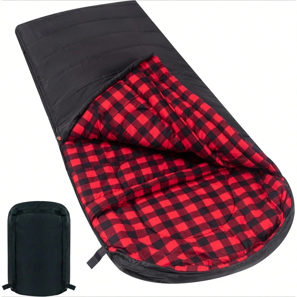 39x90" Oversized Adult Sleeping Bag Warm Flannel Lined Rectangular Bedroll