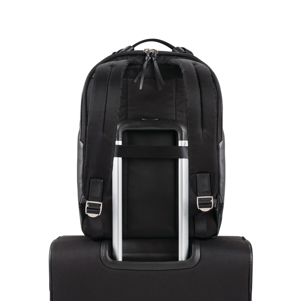 NEW!! Samsonite Women's Everyday Leather Backpack -Black