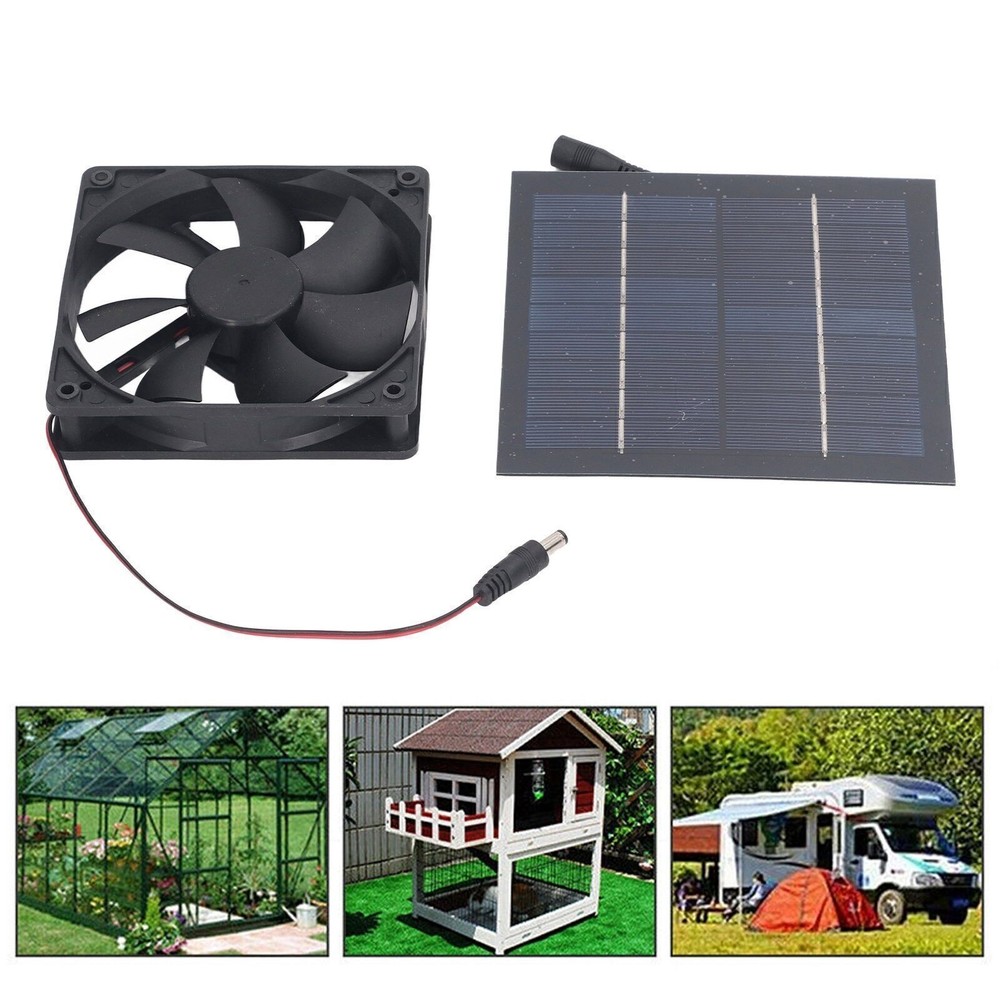 Solar Panel Fan Kit 20W IP65 Waterproof for Outside Small Chicken Coops
