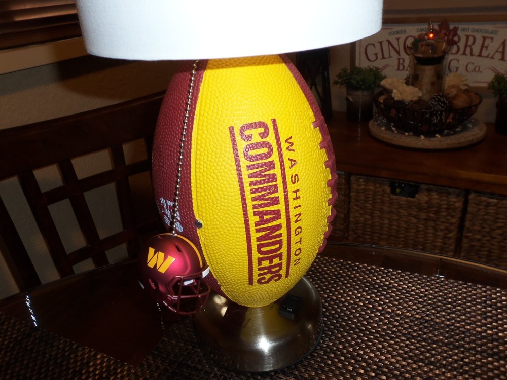 WASHINGTON COMMANDERS FOOTBALL TABLE LAMP (HANDCRAFTED)