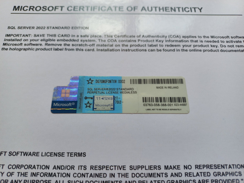 MS SQL Server 2022 Standard Retail 24 Core License unlimited User CAL