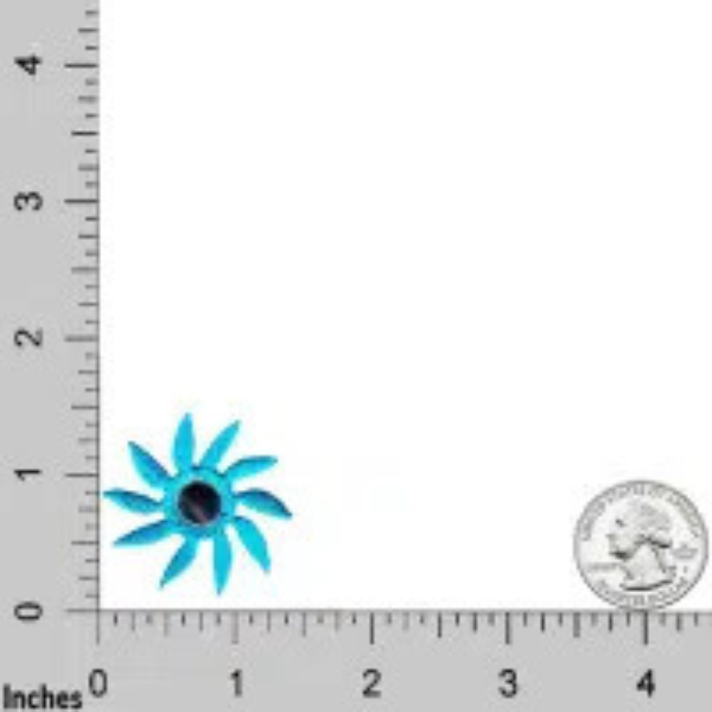 Mirrored Pinwheel Flower (4-Pack) Iron On Patch - Blue