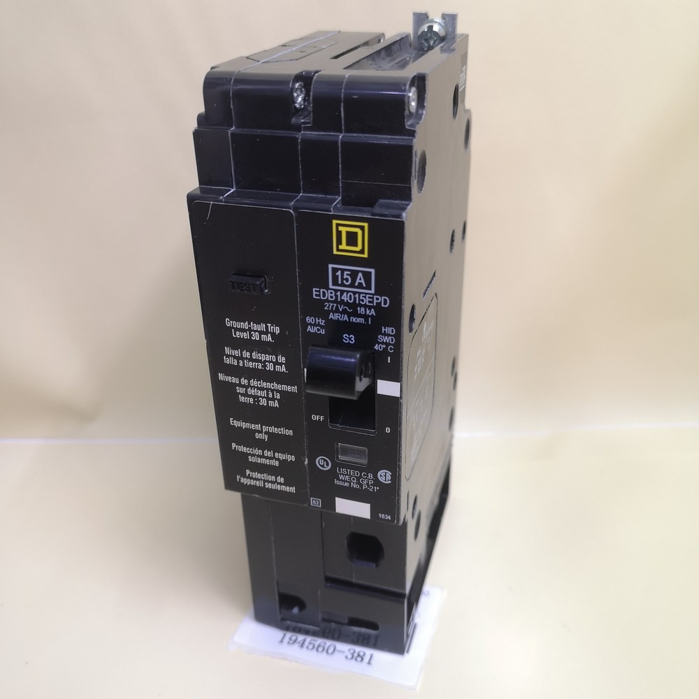 SQUARE D EDB14015EPD BREAKER
