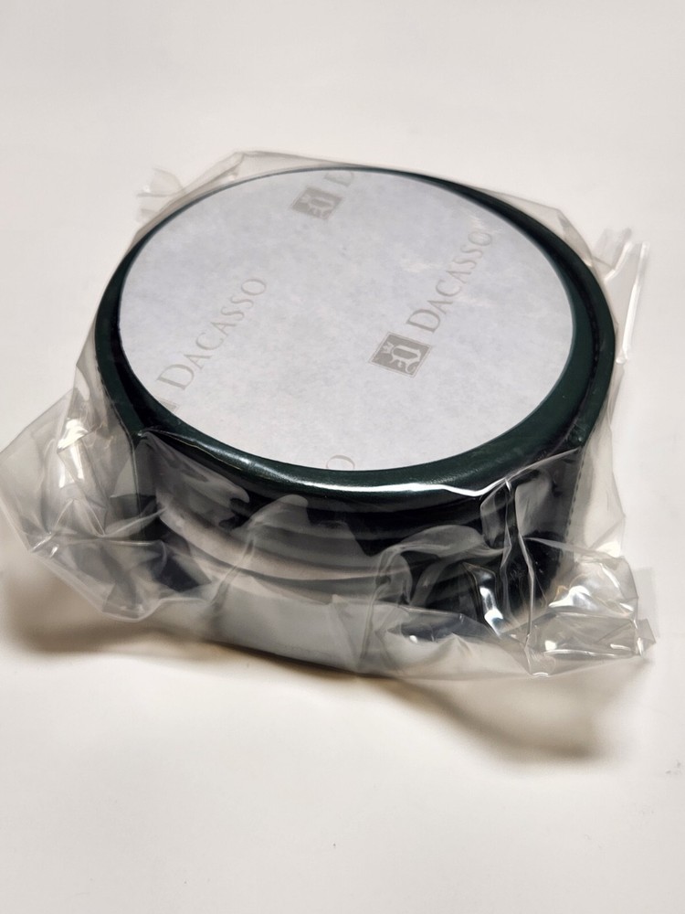 Dacasso Leather Round Coasters Dark Green 6pc