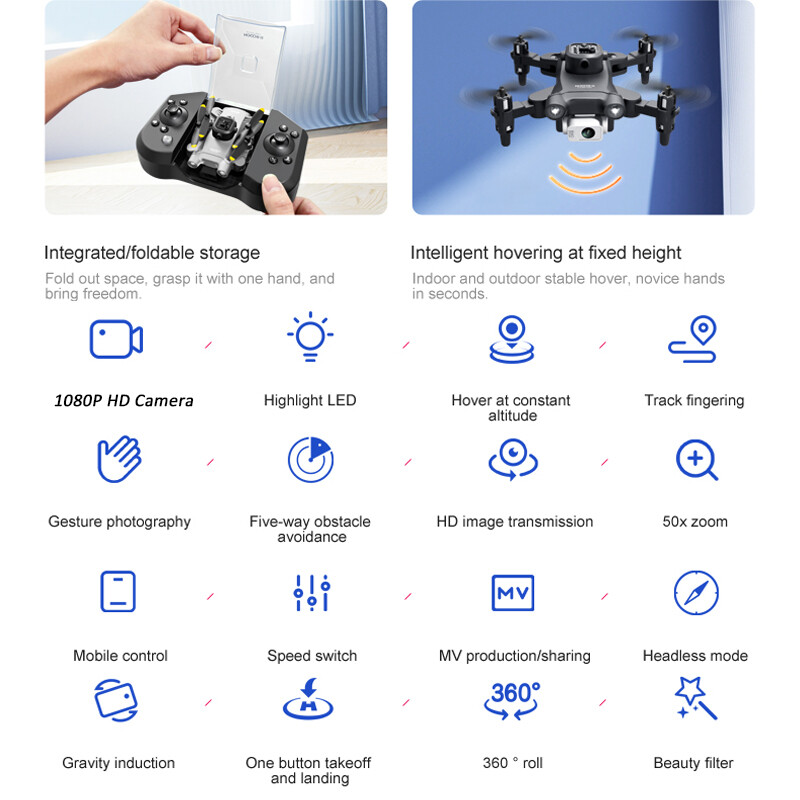 4DRC V30 Mini RC Drone Obstacle Avoidance 1080P HD Camera Aircraft Quadcopter