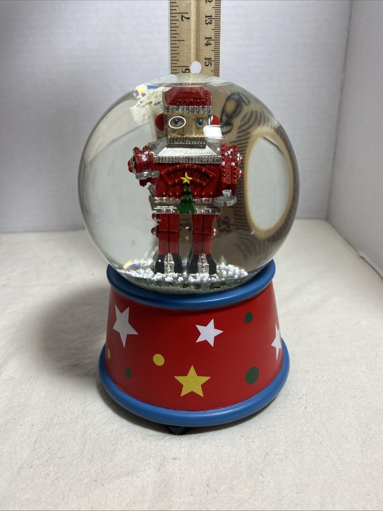 Robot Christmas Musical Water Globe
