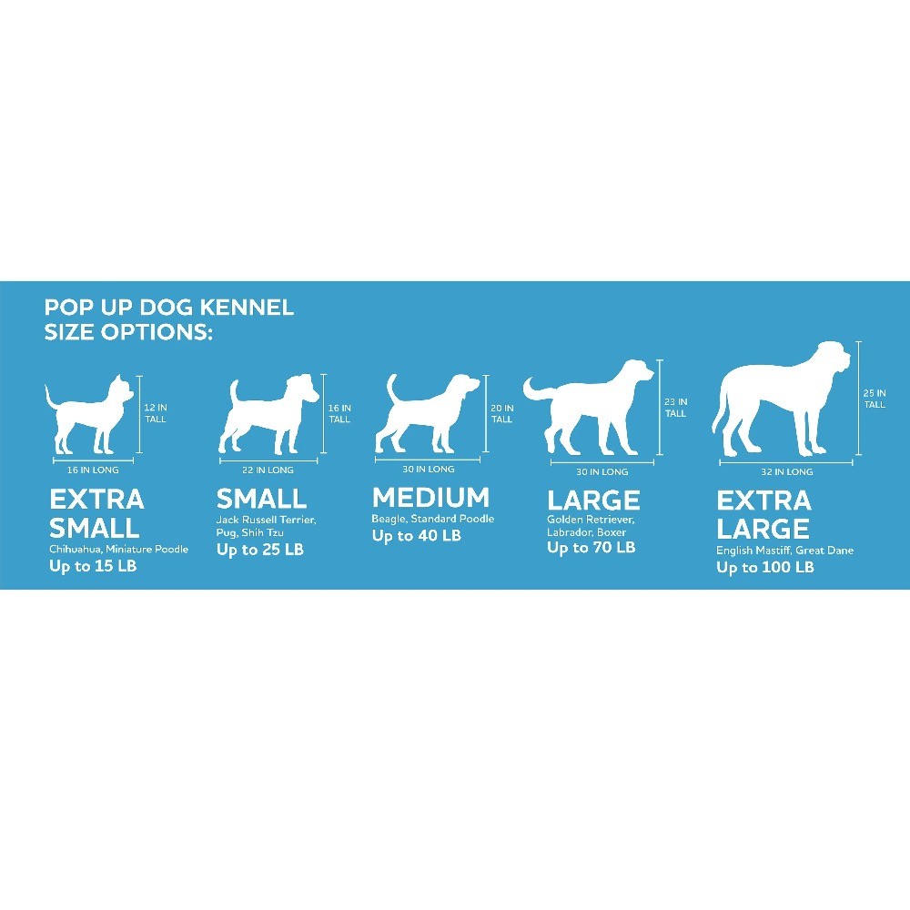 Soft-Sided Pop Open Dog Kennel, Blue, Medium