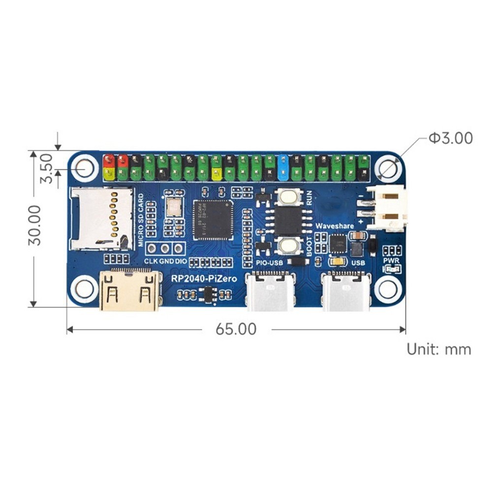 RP2040 Pizero Development Board Based on the RP2040 Dual Core Processor 9762