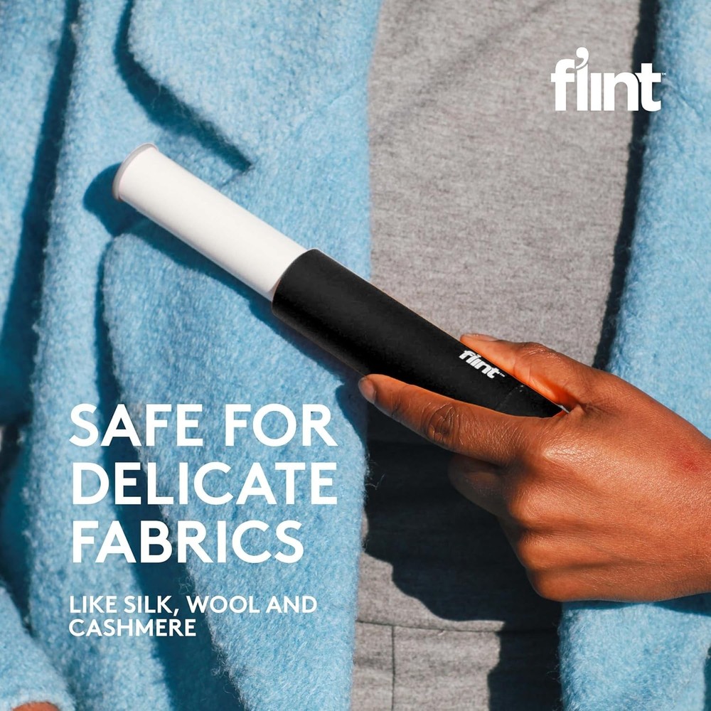 Classic Black Retractable Mini Lint Roller with 30 Extra Sticky Sheets, Small...