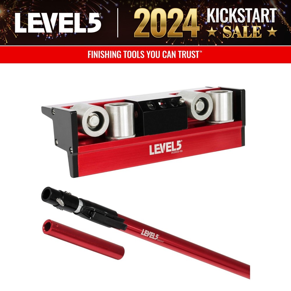 LEVEL5 Drywall Corner Finishing Roller + Ext. Handle | Auto Drywall Tools 4-503