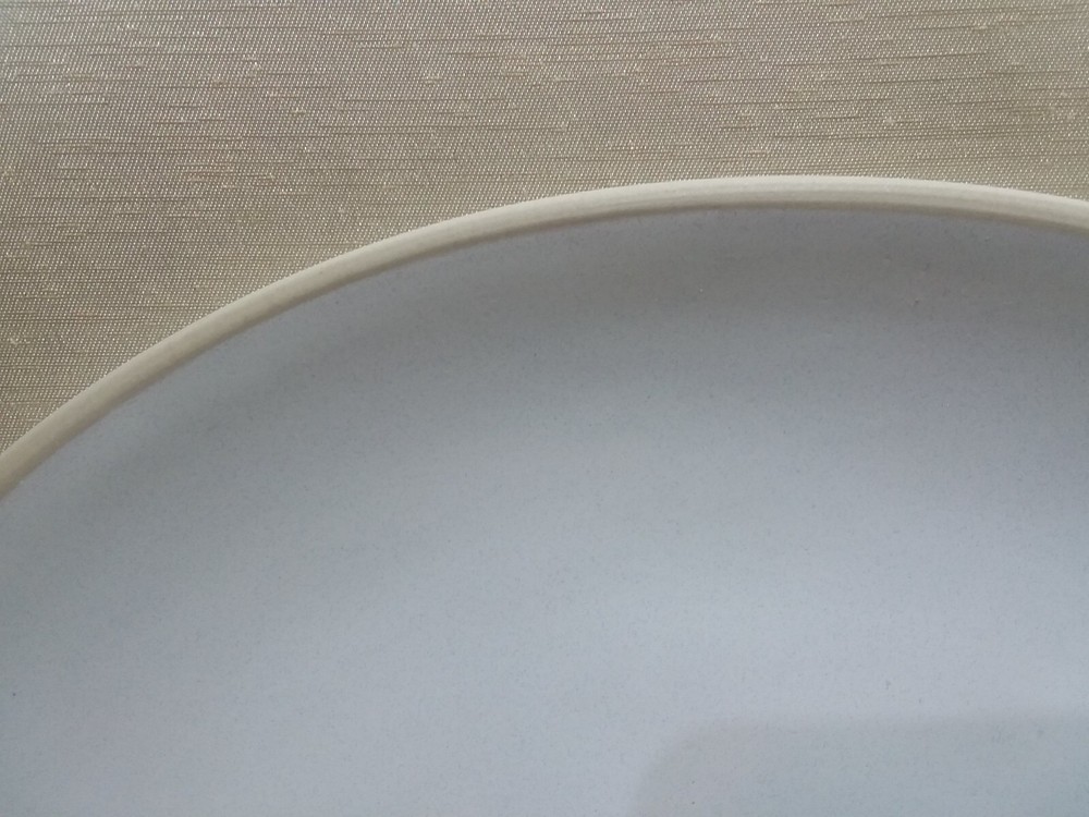 Threshold Stoneware Wethersfield Dinner Plate White W/ Tan Trim 10.5/8" NWOT