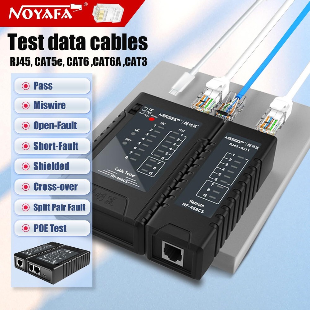 NF-468CS Network Cable Tester Telephone & Continuity Tester Ethernet Cable Ma...
