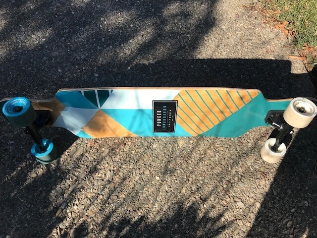Punked Longboards Geometric Green Drop Down Longboard 41 inches Complete